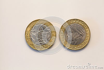 Old Italian Coins Stock Photo
