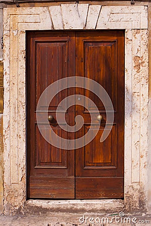 Old Italian door. Stock Photo