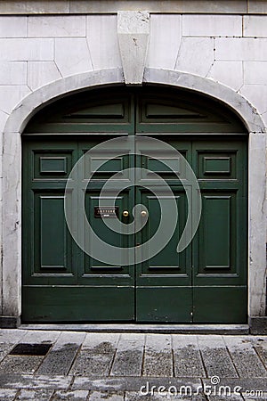 Old Italian door. Stock Photo