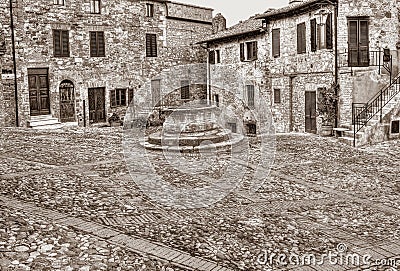 Old italian town Castiglione d Orcia, Tuscany, Italy Stock Photo