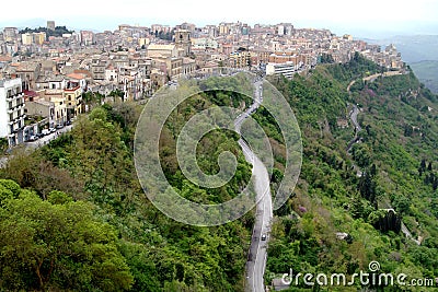 Old Italy ,Sicily, highlands, Enna city Stock Photo