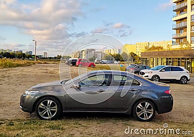 Old Japanese car Honda Accord sedan parked in Gdansk, northern Poland Editorial Stock Photo