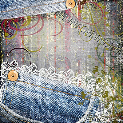 Old jeans Stock Photo