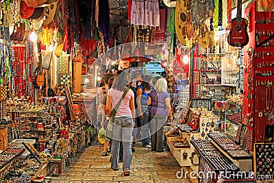 Old Jerusalem market. Editorial Stock Photo