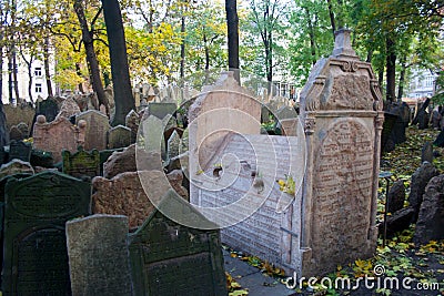 Old Jewish Cemetery, Prague Editorial Stock Photo