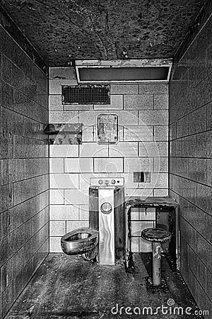 Old Joliet Prison cell Editorial Stock Photo