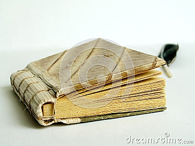 Old journal and quill Stock Photo