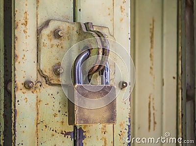 Old key locked Stock Photo