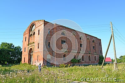 The old kirha of Jurgaitschen 1845. Kanash village, Kaliningrad region Stock Photo