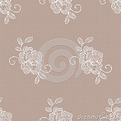 Old lace background, ornamental flowers. Vector Illustration