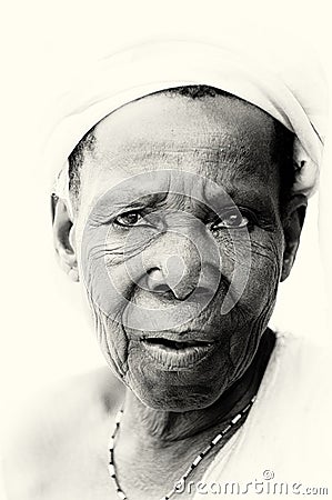 An old lady from Ghana poses Editorial Stock Photo