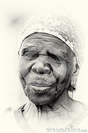 An old lady from Ghana poses Editorial Stock Photo