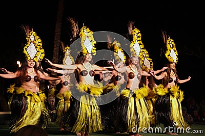 Old Lahaina Luau - Hawaii dancer Editorial Stock Photo