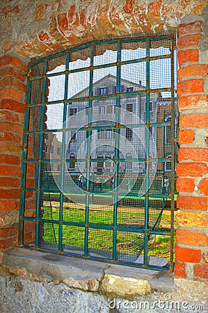 Old lattice window Stock Photo