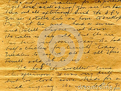 Old letter handwriting detail Stock Photo