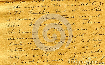 Old letter handwriting detail Stock Photo