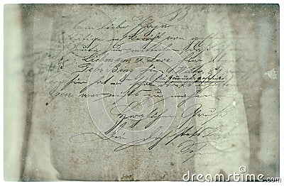 Old letter with handwritten text. grunge paper background Stock Photo