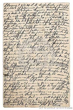 Old letter with handwritten text. Grunge texture background Stock Photo