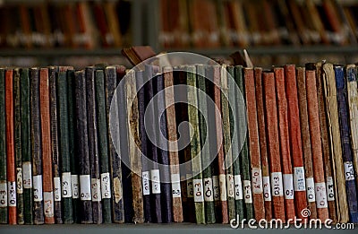 OLD LIBRARY BOOKS Stock Photo