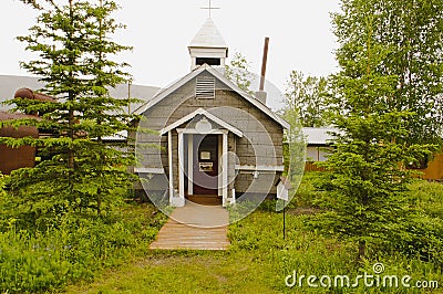 Old library building in Keno, Yukon, Canada Editorial Stock Photo