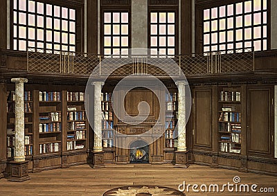 Old Library Stock Photo