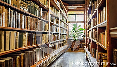 Old library in an old building Stock Photo
