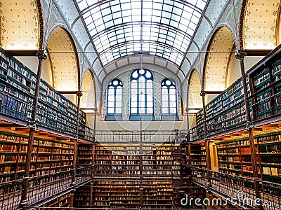 The old library of Rijksmuseum, Amsterdam Editorial Stock Photo