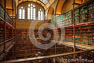 Old library of Rijksmuseum, Amsterdam. Editorial Stock Photo