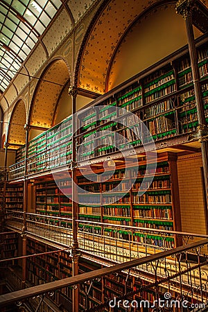 Old library of Rijksmuseum, Amsterdam. Editorial Stock Photo