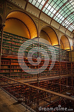 Old library of Rijksmuseum, Amsterdam. Editorial Stock Photo