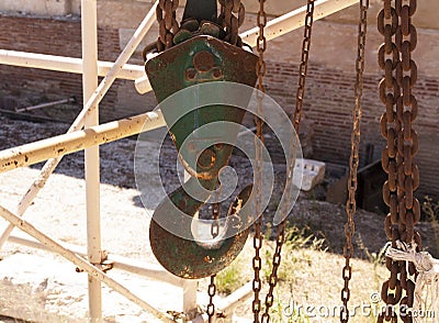Old lifting hook Stock Photo