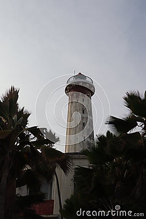 Old Lighthouse - historic architecture - Pondicherry travel diaries - India tourism - evening view Stock Photo
