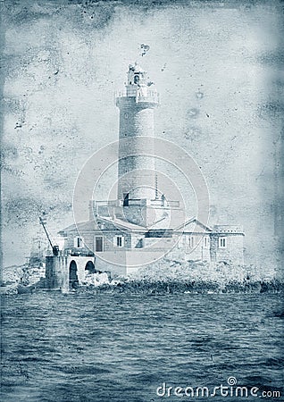 Old Lighthouse - Retro style artistic toned and Stock Photo