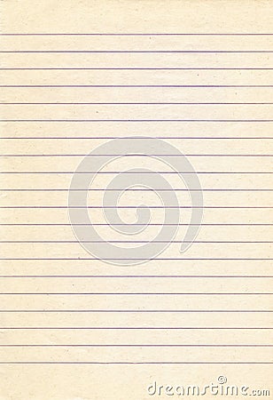 Old lined notebook paper background. Stock Photo