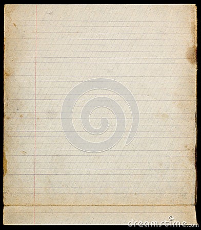 Old lined paper page with margins Stock Photo