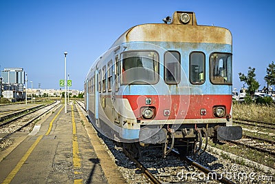 Old local train of italy Stock Photo