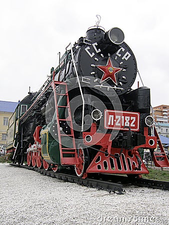 Old locomotive. Ulan-Ude. Buryatia. Editorial Stock Photo
