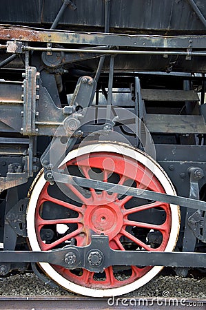 Old locomotive wheel Stock Photo