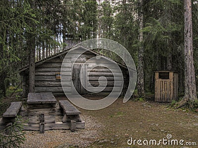 Old logging cabin Stock Photo