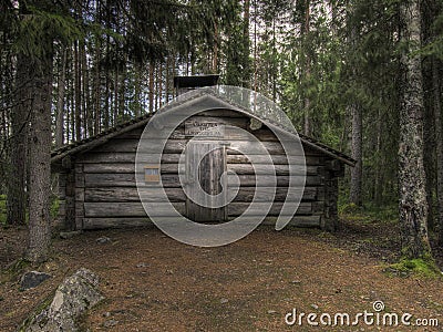 Old logging cabin Stock Photo