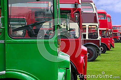 Old London buses Stock Photo