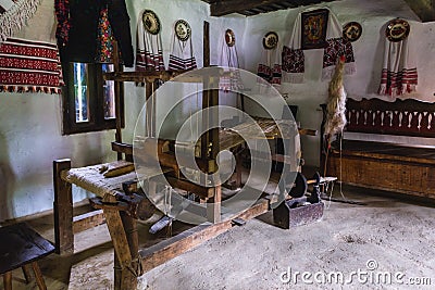 Old looming machine in Romania Editorial Stock Photo