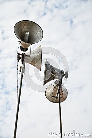 Old loudspeakers Stock Photo