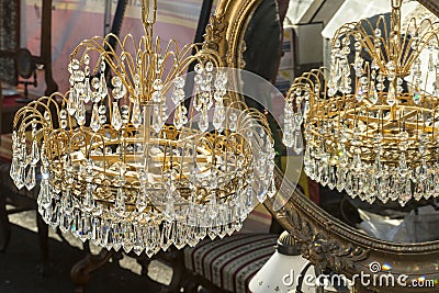 Old lustre with decorations Stock Photo