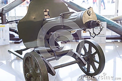 Old machine Gun. Maxim gun. First World War Machine gun Editorial Stock Photo