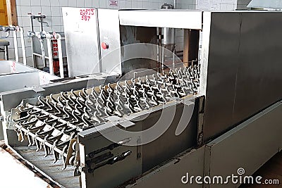 Old industrial dishwasher. Washing glasses Editorial Stock Photo