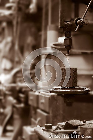 OLD MACHINERY IN DERELICT TEXTILE MILL Editorial Stock Photo