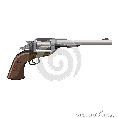 Old magnum revolver or handgun, vector icon Vector Illustration
