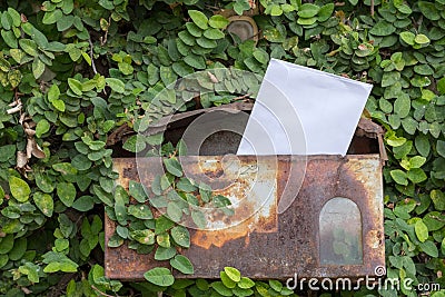 Old mailbox of house. Stock Photo