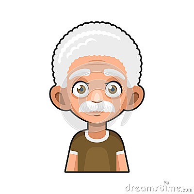 Old Man Cartoon Icon. Cute Avatar. Vector Vector Illustration